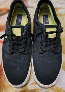 Stylish Black &amp; Neon Polo Sneakers