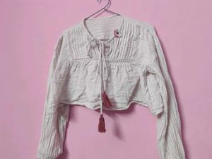 Boho Embroidered White top