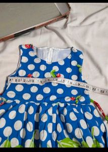 Blue Cherry Polka Dot Frock