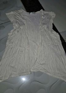 Casual White Sleeveless upper