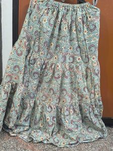 Bohemian Paisley Print Tiered Skirt
