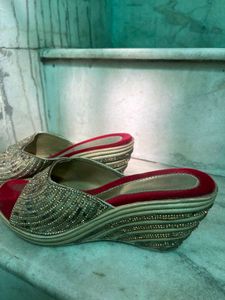 Embellished Wedge Sandals