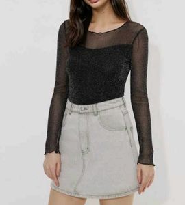 SHEIN Sparkly Mesh Top