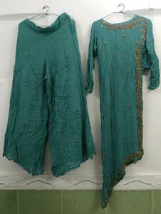 Beautiful Teal Kurta Set with Embellishments