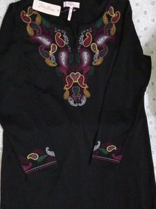 Stylish Black Embroidered Top