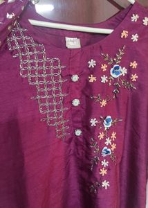 Cotton kurta Dupatta Hand Embroidered