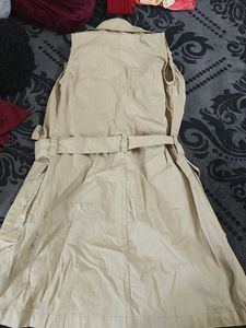 Khaki Sleeveless Trench Vest