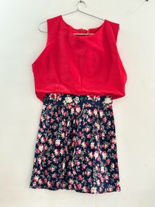 Red And Blue Stylish Mini Dress For Your Party