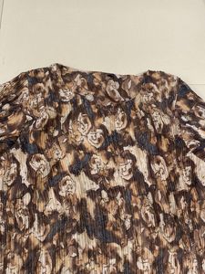 Pleated Floral Print Dress