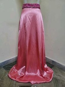 Pink Satin Evening Skirt