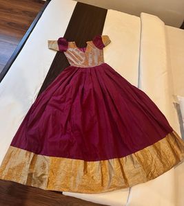 Elegant Maroon &amp; Gold Gown