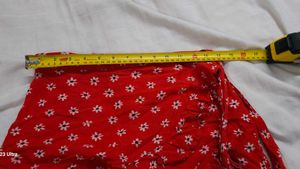 Zara Red Floral Ruffle Wrap Skort