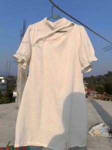 Elegant White Pearl Embellished dress
