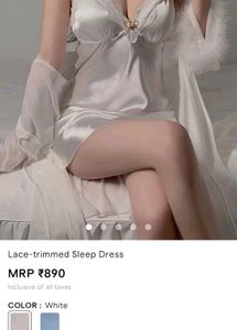Elegant Lace Trim Sleep Dress with Robe