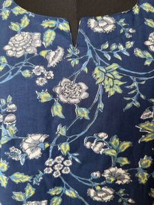 Blue Floral Print Kurta