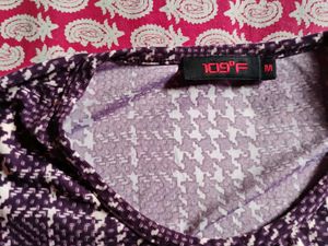 Chic Purple Houndstooth Top winterwear