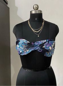 Stylish Printed Bandeau Bikini Top