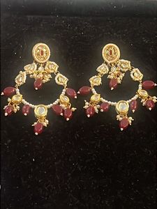 Stunning wine color pearl Stone Earrings