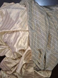 Cream-Gold Luxurious Satin Silk Saree