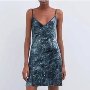 ZARA sequin Mini Slip Dress