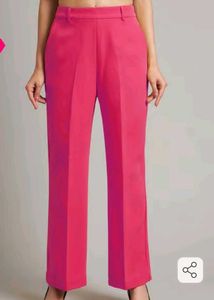Stylish Pink High Waist Trousers