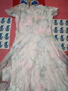 Floral Print Lace Overlay Dress