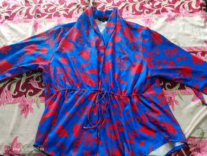 Vibrant Blue Floral Print Top