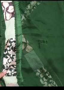 Stylish Ethnic Green Saree Blouse Set