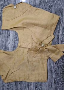 Elegant Tan Linen Blend Blouse