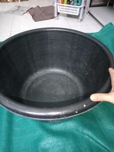 Large Black Plastic Bucket