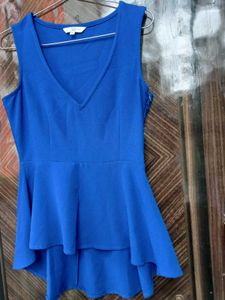 Stylish Blue Peplum Top