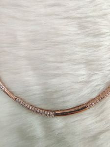 92.5 Sterling Silver Rose Gold Choker WTh Hallmark