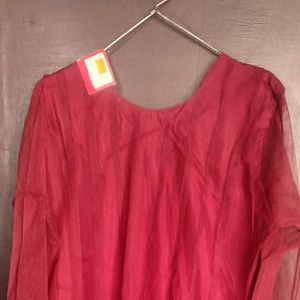 Elegant Maroon Anarkali Kurta Set