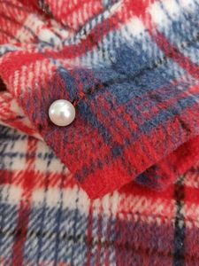 Red Plaid Flannel with Smiley Patch