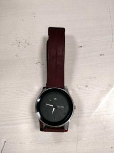 Titan Brown Strap Magnetic Watch