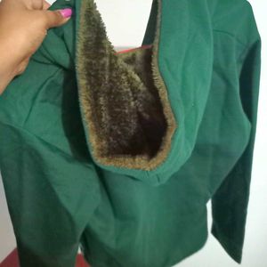 Green Embroidered Hoodie