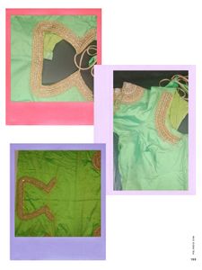 Embellished green Silk Blouse stiched