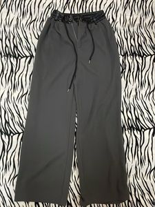Stylish Dark Grey Wide-Leg Pants