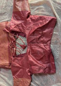 Pink Silk Saree with Stitched blouse (Women’s)