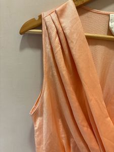 Chic Peach Wrap Dress