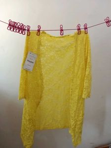 Chic Yellow Lace Shrug