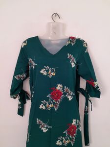Green Floral Printed Dress (Women's)