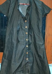 Elegant Black Polka Dot Button-Down Top for Women