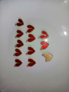12-Heart Charms