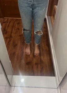 H&amp;m Ripped low waist Light Wash Jeans
