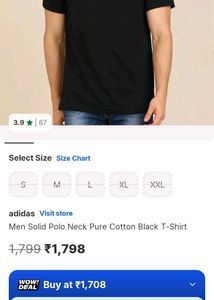 Adidas Black Polo T-Shirt