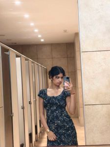 Floral Print Square Neck bodycon long Dress