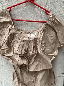 Zara Ruffled Off-Shoulder Top