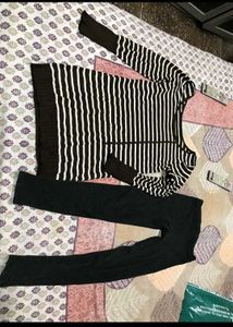 Striped Long Sleeve  sweater and winter stock
