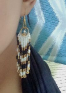 Beaded ethnic earring